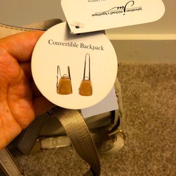 NWT Vegan Beige Convertible Backpack